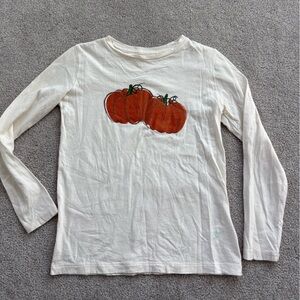 Crewcuts White Long Sleeve Tee with Orange Pumpkins
